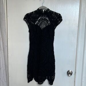 Bebe Elegant Black Lace Dress